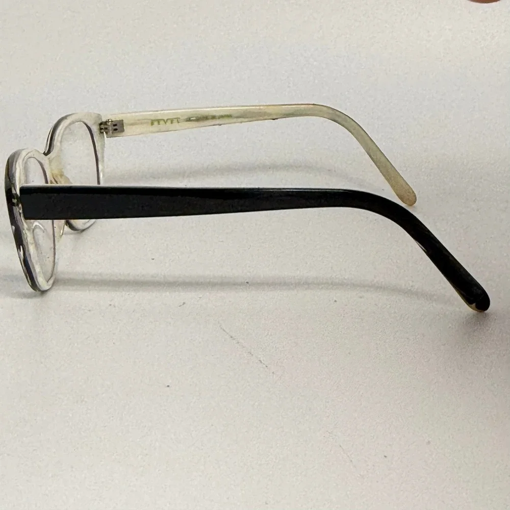 Bevel Nutmeg 3667 BI Eyeglasses Black Cream Cat Eye Frames 48-17 Japan
